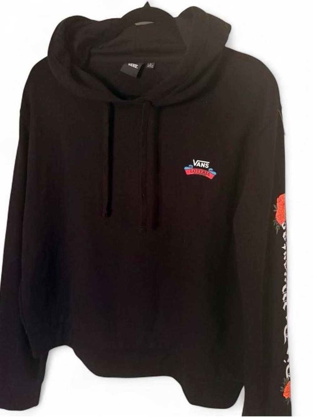 Rare VANS X LOTERIA OFRENDA BOXY Black HOODIE Dia De Los Muertos Women L - Picture 7 of 8